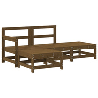 Thumbnail for 4-tlg. Garten-Lounge-Set mit Kissen Honigbraun Massivholz