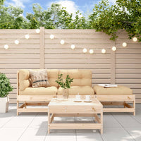 Thumbnail for 4-tlg. Garten-Lounge-Set mit Kissen Massivholz