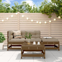 Thumbnail for 4-tlg. Garten-Lounge-Set mit Kissen Honigbraun Massivholz