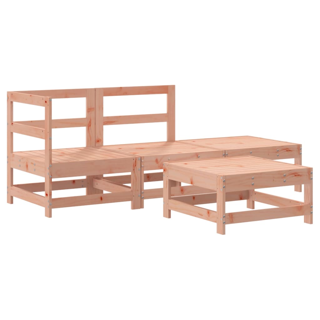 4-tlg. Garten-Lounge-Set mit Kissen Massivholz Douglasie