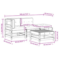 Thumbnail for 4-tlg. Garten-Lounge-Set mit Kissen Kiefernholz Imprägniert