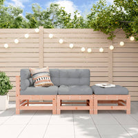 Thumbnail for 3-tlg. Garten-Lounge-Set mit Kissen Massivholz Douglasie