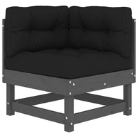 Thumbnail for 5-tlg. Garten-Lounge-Set mit Kissen Grau Massivholz