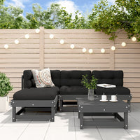 Thumbnail for 5-tlg. Garten-Lounge-Set mit Kissen Grau Massivholz