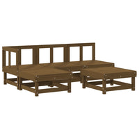 Thumbnail for 5-tlg. Garten-Lounge-Set mit Kissen Honigbraun Massivholz