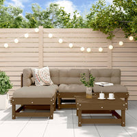 Thumbnail for 5-tlg. Garten-Lounge-Set mit Kissen Honigbraun Massivholz