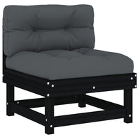 Thumbnail for 5-tlg. Garten-Lounge-Set mit Kissen Schwarz Massivholz