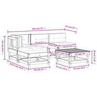 Thumbnail for 5-tlg. Garten-Lounge-Set mit Kissen Massivholz Douglasie