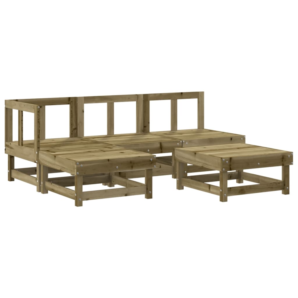 5-tlg. Garten-Lounge-Set mit Kissen Imprägniertes Kiefernholz