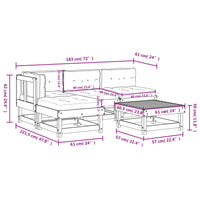 Thumbnail for 5-tlg. Garten-Lounge-Set mit Kissen Imprägniertes Kiefernholz