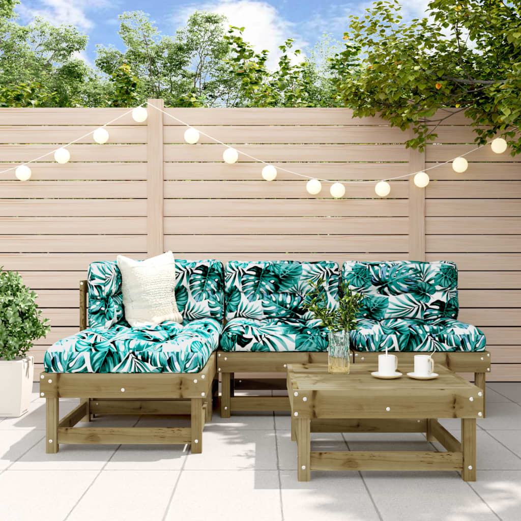 5-tlg. Garten-Lounge-Set mit Kissen Imprägniertes Kiefernholz