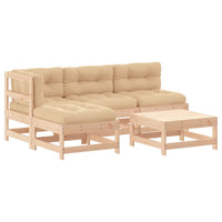 Thumbnail for 5-tlg. Garten-Lounge-Set mit Kissen Massivholz