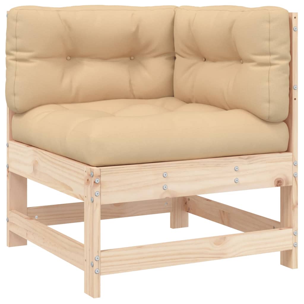 5-tlg. Garten-Lounge-Set mit Kissen Massivholz