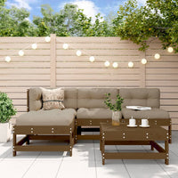 Thumbnail for 5-tlg. Garten-Lounge-Set mit Kissen Honigbraun Massivholz