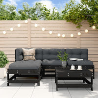 Thumbnail for 5-tlg. Garten-Lounge-Set mit Kissen Schwarz Massivholz