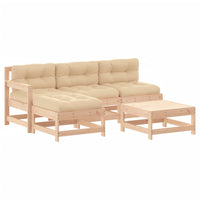 Thumbnail for 5-tlg. Garten-Lounge-Set mit Kissen Massivholz