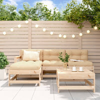Thumbnail for 5-tlg. Garten-Lounge-Set mit Kissen Massivholz
