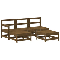 Thumbnail for 5-tlg. Garten-Lounge-Set mit Kissen Honigbraun Massivholz