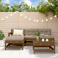 Thumbnail for 5-tlg. Garten-Lounge-Set mit Kissen Honigbraun Massivholz
