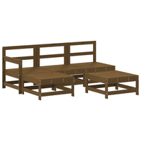 Thumbnail for 5-tlg. Garten-Lounge-Set mit Kissen Honigbraun Massivholz