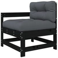Thumbnail for 5-tlg. Garten-Lounge-Set mit Kissen Schwarz Massivholz