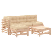 Thumbnail for 5-tlg. Garten-Lounge-Set mit Kissen Massivholz