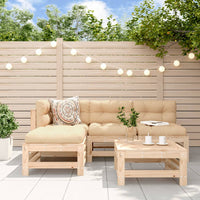 Thumbnail for 5-tlg. Garten-Lounge-Set mit Kissen Massivholz