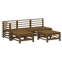 Thumbnail for 5-tlg. Garten-Lounge-Set mit Kissen Honigbraun Massivholz
