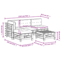 Thumbnail for 5-tlg. Garten-Lounge-Set mit Kissen Massivholz Douglasie