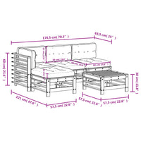 Thumbnail for 5-tlg. Garten-Lounge-Set mit Kissen Imprägniertes Kiefernholz