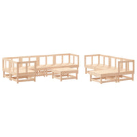 Thumbnail for 10-tlg. Garten-Lounge-Set mit Kissen Massivholz