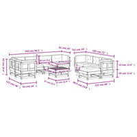 Thumbnail for 10-tlg. Garten-Lounge-Set mit Kissen Grau Massivholz