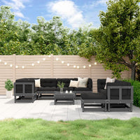 Thumbnail for 10-tlg. Garten-Lounge-Set mit Kissen Grau Massivholz