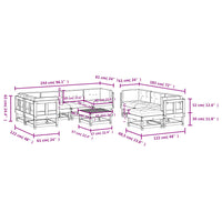 Thumbnail for 10-tlg. Garten-Lounge-Set mit Kissen Honigbraun Massivholz