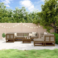 Thumbnail for 10-tlg. Garten-Lounge-Set mit Kissen Honigbraun Massivholz