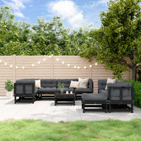 Thumbnail for 10-tlg. Garten-Lounge-Set mit Kissen Schwarz Massivholz