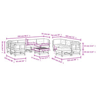 Thumbnail for 10-tlg. Garten-Lounge-Set mit Kissen Massivholz Douglasie