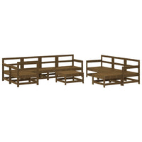 Thumbnail for 10-tlg. Garten-Lounge-Set mit Kissen Honigbraun Massivholz