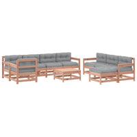Thumbnail for 10-tlg. Garten-Lounge-Set mit Kissen Massivholz Douglasie