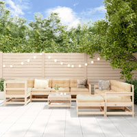 Thumbnail for 10-tlg. Garten-Lounge-Set mit Kissen Massivholz