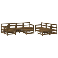 Thumbnail for 10-tlg. Garten-Lounge-Set mit Kissen Honigbraun Massivholz