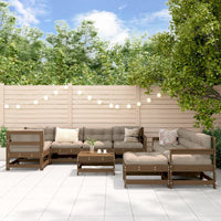 Thumbnail for 10-tlg. Garten-Lounge-Set mit Kissen Honigbraun Massivholz