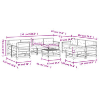 Thumbnail for 10-tlg. Garten-Lounge-Set mit Kissen Massivholz Douglasie