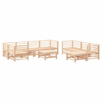 Thumbnail for 10-tlg. Garten-Lounge-Set mit Kissen Massivholz