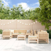Thumbnail for 10-tlg. Garten-Lounge-Set mit Kissen Massivholz