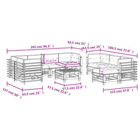 Thumbnail for 10-tlg. Garten-Lounge-Set mit Kissen Honigbraun Massivholz