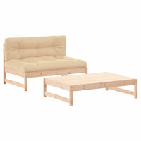 Thumbnail for 2-tlg. Garten-Lounge-Set mit Kissen Massivholz