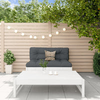 Thumbnail for 2-tlg. Garten-Lounge-Set mit Kissen Weiß Massivholz