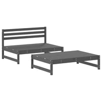 Thumbnail for 2-tlg. Garten-Lounge-Set mit Kissen Grau Massivholz