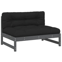 Thumbnail for 2-tlg. Garten-Lounge-Set mit Kissen Grau Massivholz